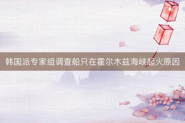 韩国派专家组调查船只在霍尔木兹海峡起火原因