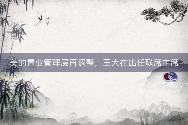 美的置业管理层再调整，王大在出任联席主席