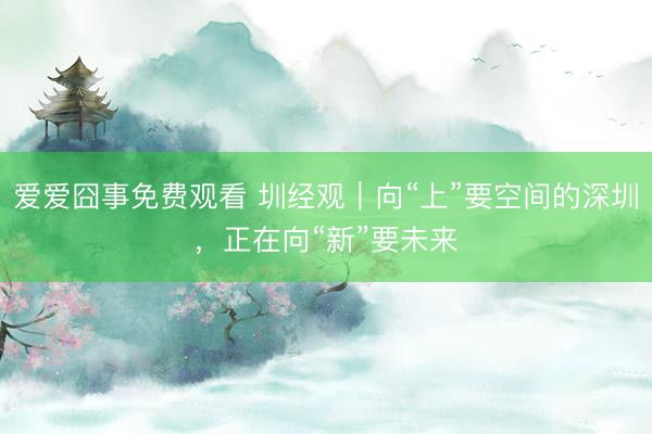 爱爱囧事免费观看 圳经观|向“上”要空间的深圳,正在向“新”要未来