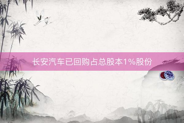 长安汽车已回购占总股本1%股份