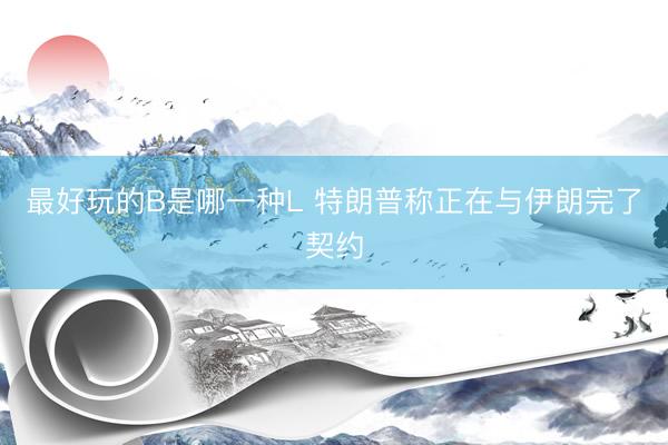 最好玩的B是哪一种L 特朗普称正在与伊朗完了契约