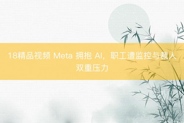 18精品视频 Meta 拥抱 AI，职工遭监控与裁人双重压力
