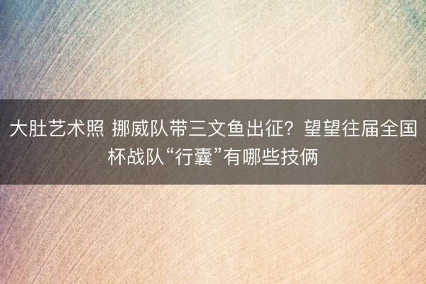 大肚艺术照 挪威队带三文鱼出征？望望往届全国杯战队“行囊”有哪些技俩