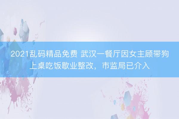 2021乱码精品免费 武汉一餐厅因女主顾带狗上桌吃饭歇业整改，市监局已介入