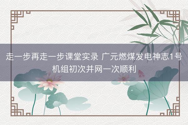 走一步再走一步课堂实录 广元燃煤发电神志1号机组初次并网一次顺利