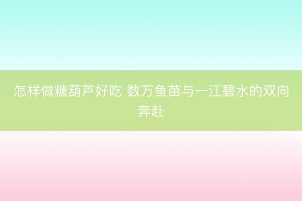 怎样做糖葫芦好吃 数万鱼苗与一江碧水的双向奔赴