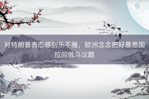 对特朗普表态感到乐不雅，欧洲念念把好意思国拉回俄乌议题