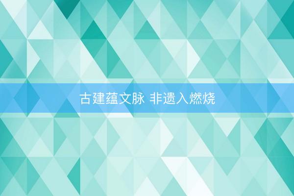 古建蕴文脉 非遗入燃烧