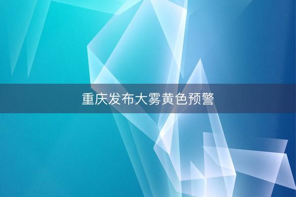 重庆发布大雾黄色预警