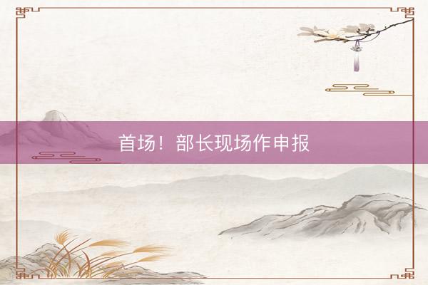 首场！部长现场作申报
